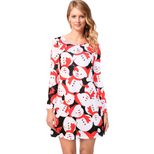 Long Sleeve Cartoon Print Midi Dress for Women Autumn Winter Style Available in Multiple Sizes Wholesale Ready