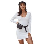 Slim Fit Long Sleeve Striped Dress Sexy Design Autumn Winter Style Perfect for Parties or Casual