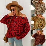 Leopard Print Sweater Original Design Elegant Style Long Sleeve Autumn Winter Wholesale Availabl