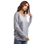 Womens Autumn Long Sleeve T Shirt Sexy Backless Design Casual Loose Fit Soft Fabric Perfect for