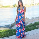 Summer Womens Beach Dress Sleeveless Backless Maxi Lightweight Fabric Casual Wear