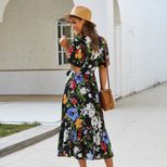 Bohemian Print Tie Dress for Women Summer Style Lightweight Fabric Available in Multiple Sizes Wholesale Ready