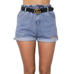 High Waist Denim Shorts for Women Loose Fit with Rolled Hem Summer Casual Wear Available in Plus Sizes Wholesale