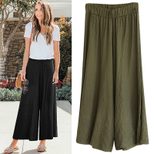 Plus Size Loose Wide Leg Pants Lightweight Cotton Linen Blend Casual Style Versatile for Summer