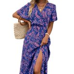 Floral Summer V Neck Dress Lightweight Casual Elegant Perfect for Beach or Party Wholesale Avail