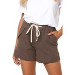 High Waisted Womens Casual Shorts European Style Elastic Fabric Drawstring Design Spring Summer