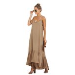 High Waist Maxi Dress for Women Sleeveless Loose Fit Solid Color Summer Vacation Wear