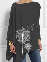 Plus Size Dandelion Print T Shirt Simple Design Comfortable Fabric Casual Style Available for Wh