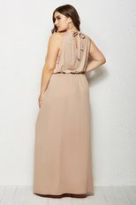 Plus Size Womens Evening Dress Elegant Design Long Sleeve V Neck Soft Fabric Autumn Wear