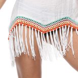 Womens Beach Cover Up Spring Summer Patchwork Design Fringe Detail Sun Protection Wholesale Avai