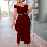Plus Size Fashion Womens Dress Elegant High Waist Midi Skirt Stylish for Work or Casual Occasion