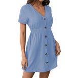 Fashionable A Line Dress Deep V Neck Elastic Waist Slim Fit Perfect for Parties and Events Whole