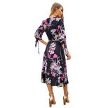 Floral Print V Neck Midi Dress Short Sleeve Spring Summer Style Perfect for Casual Outings Whole