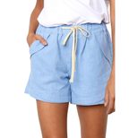 High Waisted Womens Casual Shorts European Style Elastic Fabric Drawstring Design Spring Summer