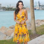 Bohemian Floral Maxi Dress for Women V Neck Sleeveless High Waist Long Skirt Summer Casual Wear