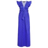 V Neck Ruffle Sleeve High Waisted Dress Polka Dot Print Elegant Style Perfect for Spring Summer
