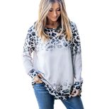 Leopard Print Womens Top Spring Collection Round Neck Long Sleeve Loose Fit Wholesale Available
