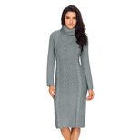 Womens Knit Dress Winter Essential Solid Color High Neck Long Sleeve Slim Fit Casual or Formal Wear Wholesale