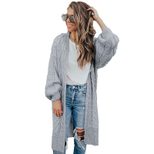 Womens Mid Length Cardigan Sweater Winter Collection Loose Fit Long Sleeve Knit Fabric Casual We