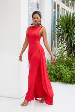 Womens Casual Jumpsuit Stylish Loose Fit Red Color Summer Wear ready to ship bulk order