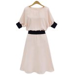 A Line Dress Plus Size Elastic Waist Mid Length Slimming Fit Summer Casual Wear Wholesale Availa