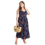 Plus Size Womens Floral Maxi Dress with Spaghetti Straps Comfortable Fit for Summer in 1XL to 4XL
