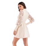 Womens Knitted Dress Sheer Mesh Waist Defining Slim Fit Spring Fashion for Casual Occasions Whol
