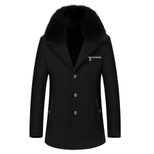 Woolen Overcoat for Middle Aged Fleece Lined Fur Collar Business Casual Winter Wear Wholesale Av