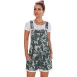 Camo Print Womens Overalls Loose Fit High Waist Adjustable Straps Casual Summer Wear