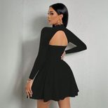 Elegant Womens Dress Square Neck Slim Fit Short Length Autumn Winter Fashion Wholesale Available