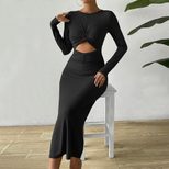 Sexy Hollow Out Split Bodycon Dress Autumn Winter Collection Perfect for Parties Wholesale Avail