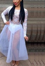 Cotton Lace Mesh Long Sleeve Dress Black and White Colors Elegant Evening Wear Wholesale Availab