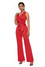 Sleeveless Deep V Neck Wide Leg Jumpsuit for Women Casual Summer Style Available in Multiple Sizes Wholesale