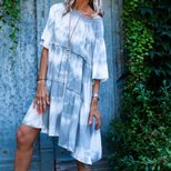 Off Shoulder Floral Dress for Women Loose Fit Comfortable Fabric Spring Summer Casual Wear