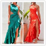 Sleeveless Asymmetrical Cutout Dress for Women Lightweight Fabric Summer Casual Wear