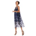 Womens Beach Dress Sleeveless Round Neck Floral Print Flowy Chiffon Summer Casual Wear Wholesale