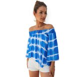 Off Shoulder Loose Fit T Shirt Three Quarter Sleeve Casual Fall Wear customizable