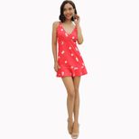 Cherry Print Spaghetti Strap Dress Sexy Casual Lightweight Fabric Perfect for Summer Outings Who