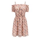 Floral Off Shoulder Maxi Dress High Waist Sleeveless Lightweight Fabric Summer Vacation Wear Who