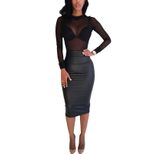 Sheer Mesh Long Sleeve T Shirt Stretchy Sexy Lightweight Fabric Perfect for Layering or Night Ou