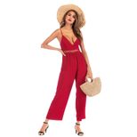Womens Sexy Lace Backless Jumpsuit Slim Fit Spaghetti Straps Elegant Design Perfect for Parties