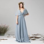 Chiffon Maxi Dress for Women Deep V Neck Backless Design Elegant Evening Wear Available in S to XL Sizes