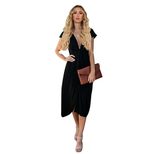 Summer Womens A Line Dress V Neck Short Sleeve Mid Length Casual Wear factory direct