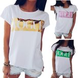 Womens Printed T Shirt Short Sleeve Round Neck Casual Style Summer Wear bulk order