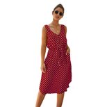Fashion Womens Dress Polka Dot V Neck Sleeveless Casual Summer Wear Wholesale Available customiz
