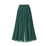 Wide Leg Chiffon Pants Loose Fit Comfortable Elastic Waist Summer Casual Wear for Women Wholesal