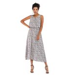 Summer Floral Chiffon Dress Fresh Sweetheart Neckline Waist Defined Fit Adjustable Straps Casual