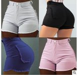 Womens Denim Shorts Solid Color Slim Fit with Pockets Casual Summer Wear bulk order