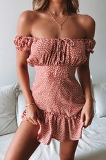Floral Print Strapless Dress Bohemian Style Summer Vacation Wear Lightweight Fabric Available in