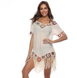 Bohemian Beach Cover Up Long Sleeve Hollow Out Loose Fit Crochet Design Perfect for Summer Vacat
